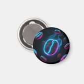 Neon Glow Coffee Bean Energie Magneet (Voorkant / Achterkant)