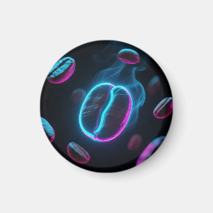 Neon Glow Coffee Bean Energie Magneet