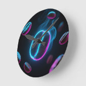 Neon Glow Coffee Bean Energie Ronde Klok (Hoek)