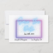 Neon Glow Cool Save the Date Card (Voorkant)