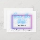 Neon Glow Cool Save the Date Card (Voorkant / Achterkant)