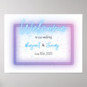 Neon Glow Cool Welcome Weddenschap Poster (Voorkant)