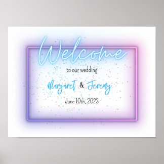 Neon Glow Cool Welcome Weddenschap Poster