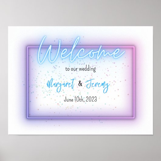 Neon Glow Cool Welcome Weddenschap Poster (Voorkant)