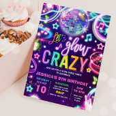 Neon Glow Crazy Disco Dance Birthday Party Kaart