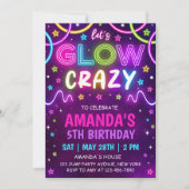Neon Glow Crazy Verjaardagsfeest Kaart (Voorkant)