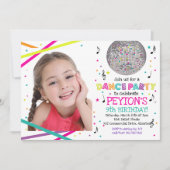 Neon Glow Dance Party - Fotouitnodiging Kaart (Voorkant)