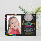 Neon Glow Dansfeest - Foto Uitnodiging (Staand voorkant)