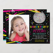 Neon Glow Dansfeest - Foto Uitnodiging (Voorkant / Achterkant)