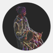 Neon Glow Dhol Drummer stickers (Voorkant)