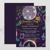 Neon Glow Disco Ball afstudeerfeest Kaart (Voorkant / Achterkant)