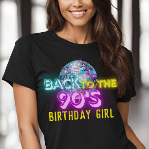 Neon Glow Disco Ball Terug naar de jaren 90 Retro  T-shirt