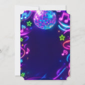 Neon Glow Disco Dance Party Verjaardag Kaart (Achterkant)