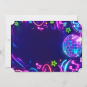 Neon Glow Disco Dance Party Verjaardagsfoto Kaart (Achterkant)