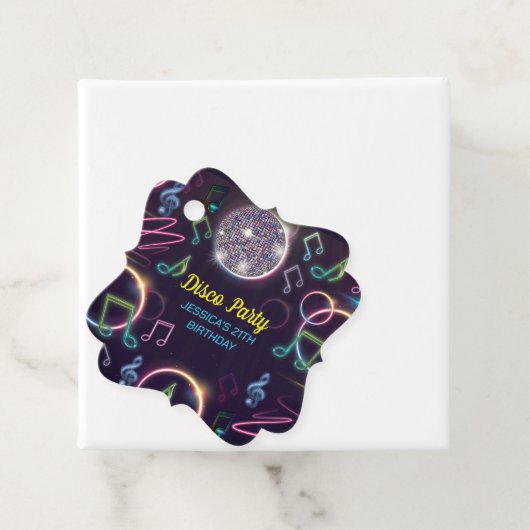 Neon Glow Disco Dance Verjaardagsfeest Bedankjes Labels (In situ)