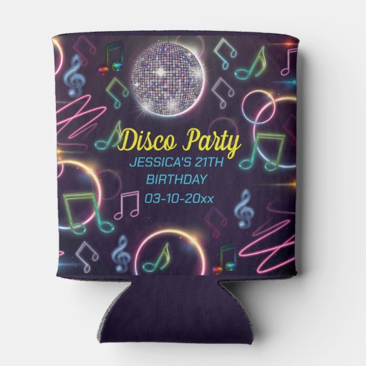 Neon Glow Disco Dance Verjaardagsfeest Blikjeskoeler (Achterkant)