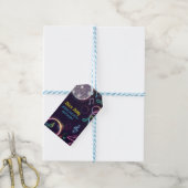 Neon Glow Disco Dance Verjaardagsfeest Cadeaulabel (Met Touw)