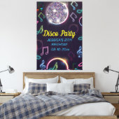 Neon Glow Disco Dance Verjaardagsfeest Canvas Afdruk (Insitu (Slaapkamer))