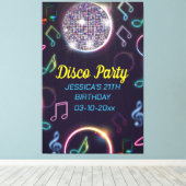 Neon Glow Disco Dance Verjaardagsfeest Canvas Afdruk (Insitu (Houten vloer))