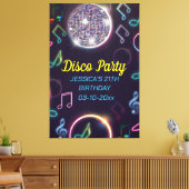 Neon Glow Disco Dance Verjaardagsfeest Canvas Afdruk (Insitu (Woonkamer))