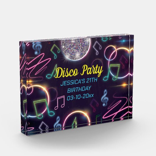 Neon Glow Disco Dance Verjaardagsfeest Fotoblokken (Links)