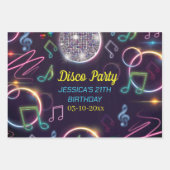 Neon Glow Disco Dance Verjaardagsfeest Inpakpapier Vel (Voorkant 2)