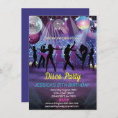 Neon Glow Disco Dance Verjaardagsfeest Kaart (Voorkant / Achterkant)