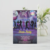 Neon Glow Disco Dance Verjaardagsfeest Kaart (Staand voorkant)