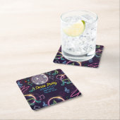 Neon Glow Disco Dance Verjaardagsfeest Kartonnen Onderzetters (Insitu)