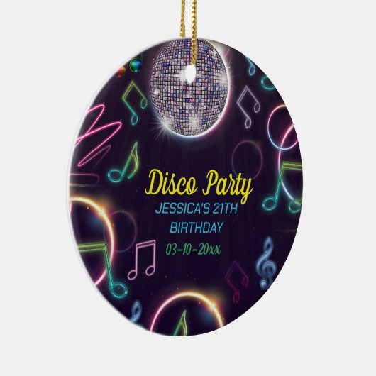 Neon Glow Disco Dance Verjaardagsfeest Keramisch Ornament (Rechts)
