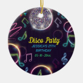 Neon Glow Disco Dance Verjaardagsfeest Keramisch Ornament (Voorkant)