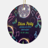 Neon Glow Disco Dance Verjaardagsfeest Keramisch Ornament (Links)