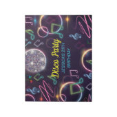 Neon Glow Disco Dance Verjaardagsfeest Notitieblok (Linkerzijde)