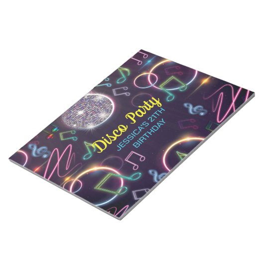 Neon Glow Disco Dance Verjaardagsfeest Notitieblok (Schuin)