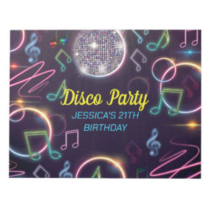 Neon Glow Disco Dance Verjaardagsfeest Notitieblok