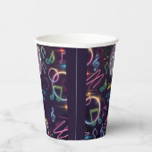 Neon Glow Disco Dance Verjaardagsfeest Papieren Bekers (Rechts)