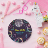 Neon Glow Disco Dance Verjaardagsfeest Papieren Bordje (Feest)