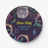 Neon Glow Disco Dance Verjaardagsfeest Papieren Bordje (Voorkant)