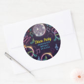 Neon Glow Disco Dance Verjaardagsfeest Ronde Sticker (Envelop)