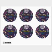 Neon Glow Disco Dance Verjaardagsfeest Ronde Sticker (Vel)