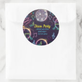 Neon Glow Disco Dance Verjaardagsfeest Ronde Sticker (Tas)