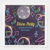 Neon Glow Disco Dance Verjaardagsfeest Servet (Voorkant)