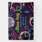 Neon Glow Disco Dance Verjaardagsfeest Spandoek (Verticaal)