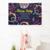 Neon Glow Disco Dance Verjaardagsfeest Spandoek (Insitu)