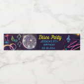 Neon Glow Disco Dance Verjaardagsfeest Waterfles Etiket (Enkel label)