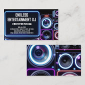 Neon Glow DJ Party Muziek Deejay DJ's Disc Jockey Visitekaartje (Voorkant / Achterkant)