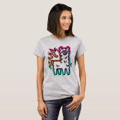 Neon Glow Flame Lama T-shirt (Voorkant volledig)
