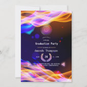 Neon Glow Flames Virtual Graduparty Kaart (Voorkant)