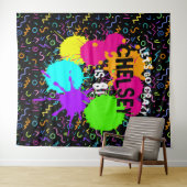 Neon Glow Foto achtergrond, Glow Party Back Drop Wandkleed (In Situ (horizontaal))