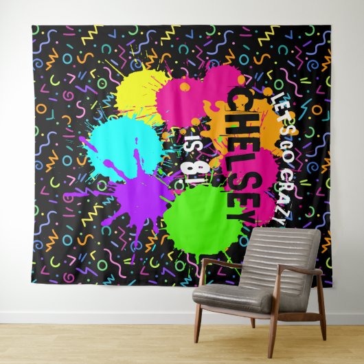 Neon Glow Foto achtergrond, Glow Party Back Drop Wandkleed (In Situ (horizontaal))